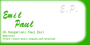 emil paul business card